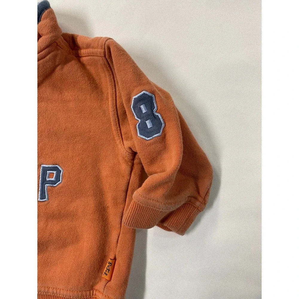 Kids Orange Champ Pullover Sweater & Gray Gap Zip Hoodie Set Size 12-18 months